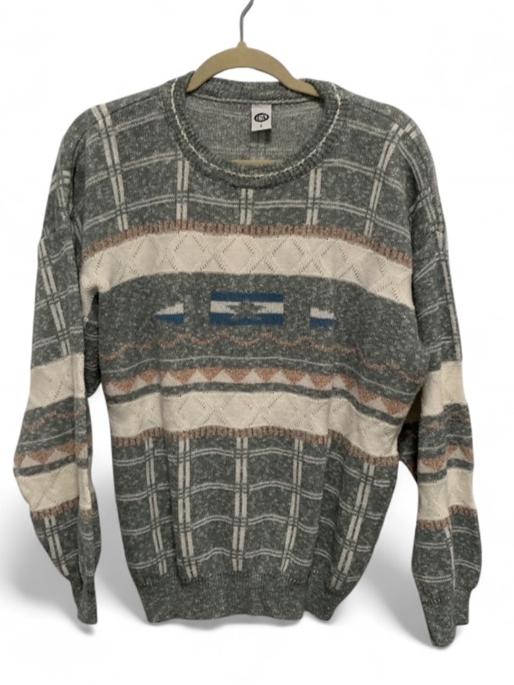 Vintage C&A Green Patterned Crewneck Sweater